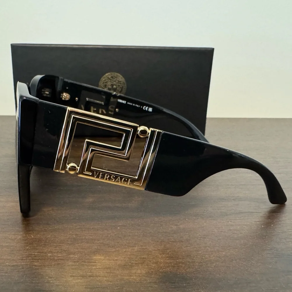 Versace Black Sunglasses with Gold Detail - Picture 6 of 12